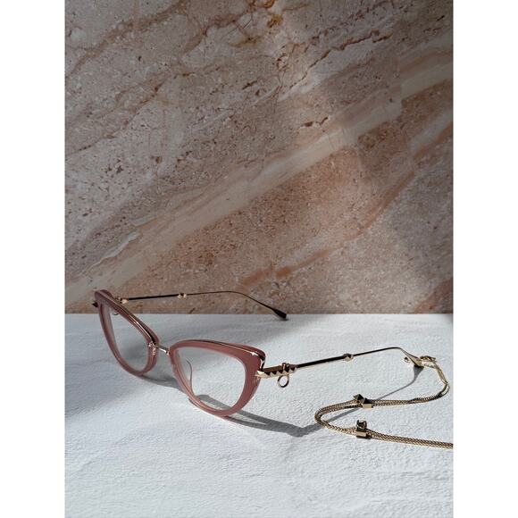 NEW Valentino VLX123-B Pink Cat Eye Chain Frames $760 main image 4